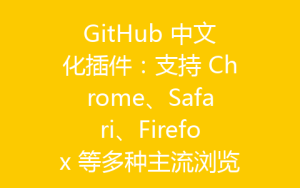 GitHub 中文化插件:支持 Chrome、Safari、Firefox 等多种主流浏览器-齐朵屋